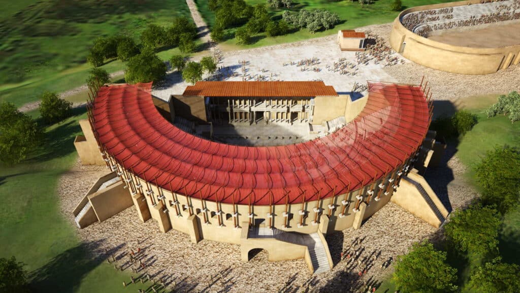 Virtual reconstruction of the Theater; the perimeter wall