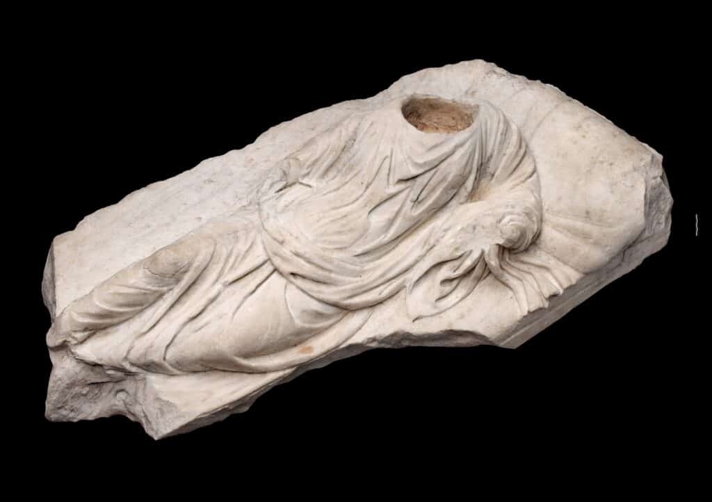 Marble cover of sarcophagus